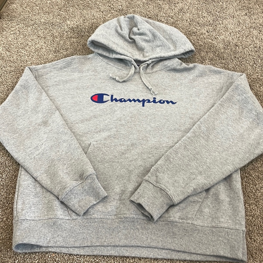 Champion grey youth hoodie size medium